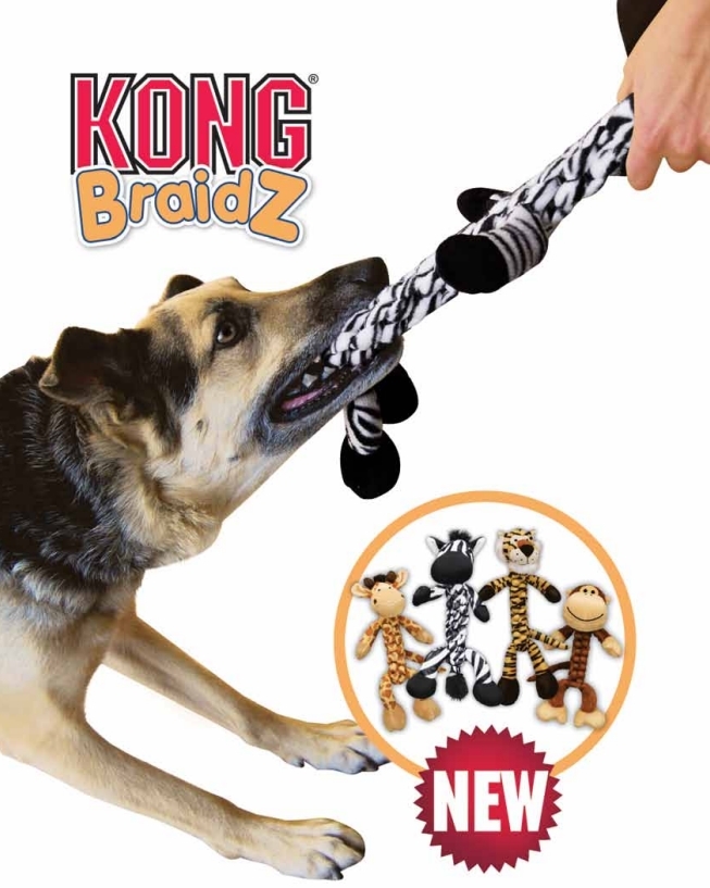 KONG BraidZ Zebra Dog Toy