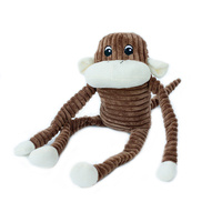 Zippy Paws Spencer the Crinkle Monkey Long Leg Plush Dog Toy - Brown image 0