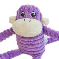 Zippy Paws Spencer the Crinkle Monkey Long Leg Plush Dog Toy - Purple image 0