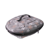 Ibiyaya Collapsible Travelling Pet Carrier for Cats & Dogs - Grey + Flowers image 1