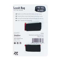 Zippy Paws Adventure Leash Dog Poop Bag Dispenser + BONUS Roll - Volcano Black image 3