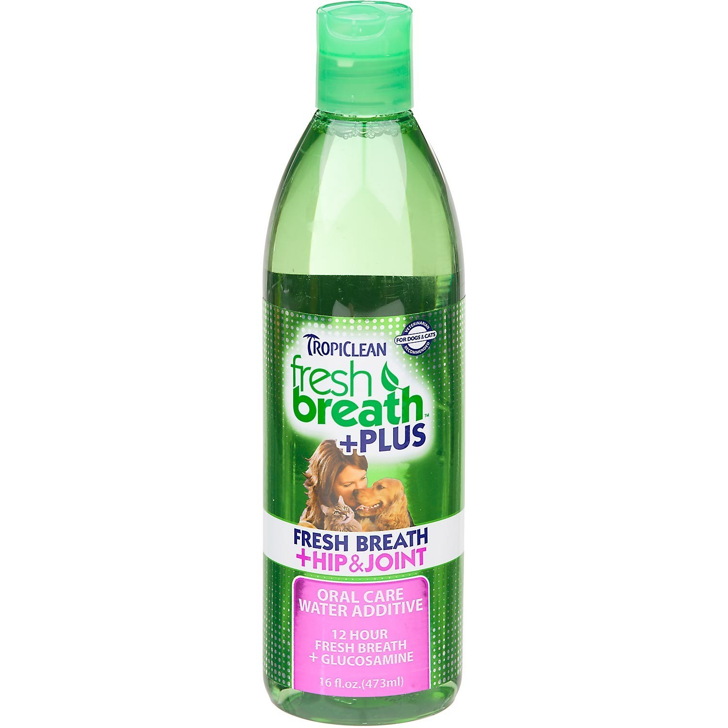 TropiClean Fresh Breath Plus Hip & Joint Oral Care Water Additive for Pets