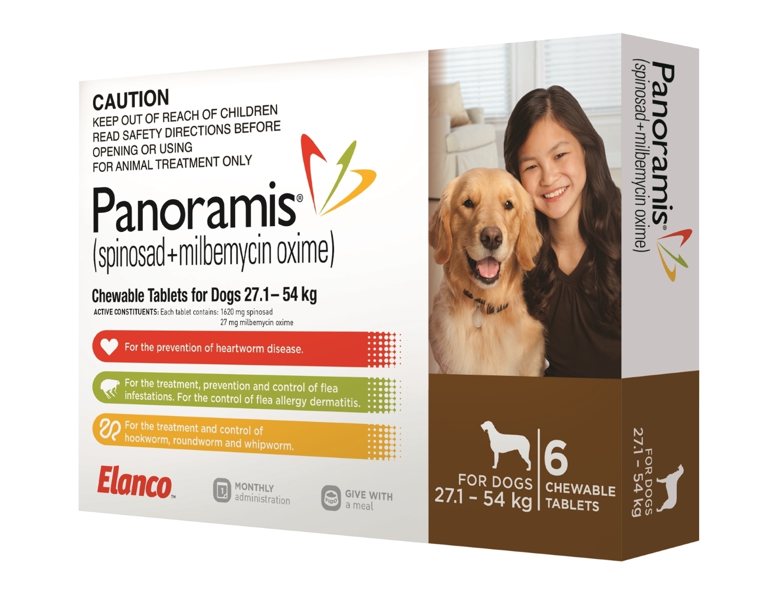 Panoramis for Dogs Flea and Worm Control Tablets 2754kg Brown 6 Pack