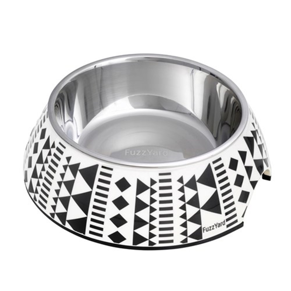 Fuzzyard "Maya" Black and White Melamine Cat Bowl