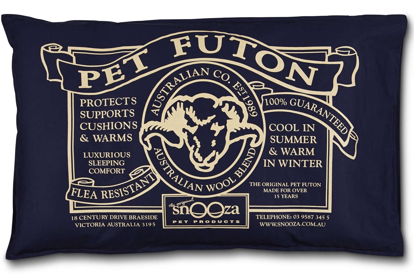 Snooza Futon Bed with Blue Cover Dog Bed