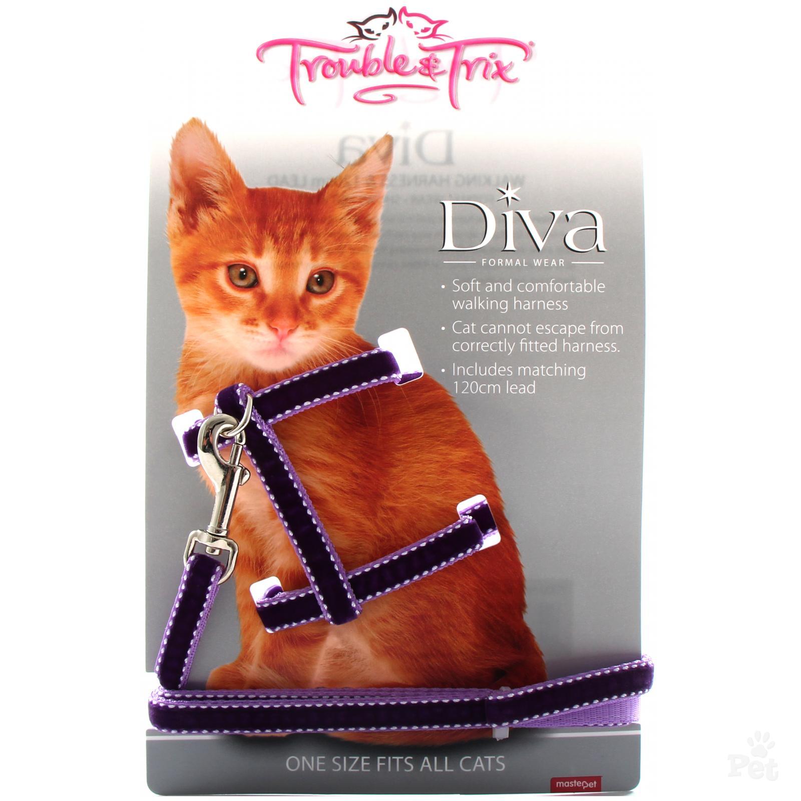 Comfortable Velvet Cat Harness I Trouble & Trix Diva Harnesses