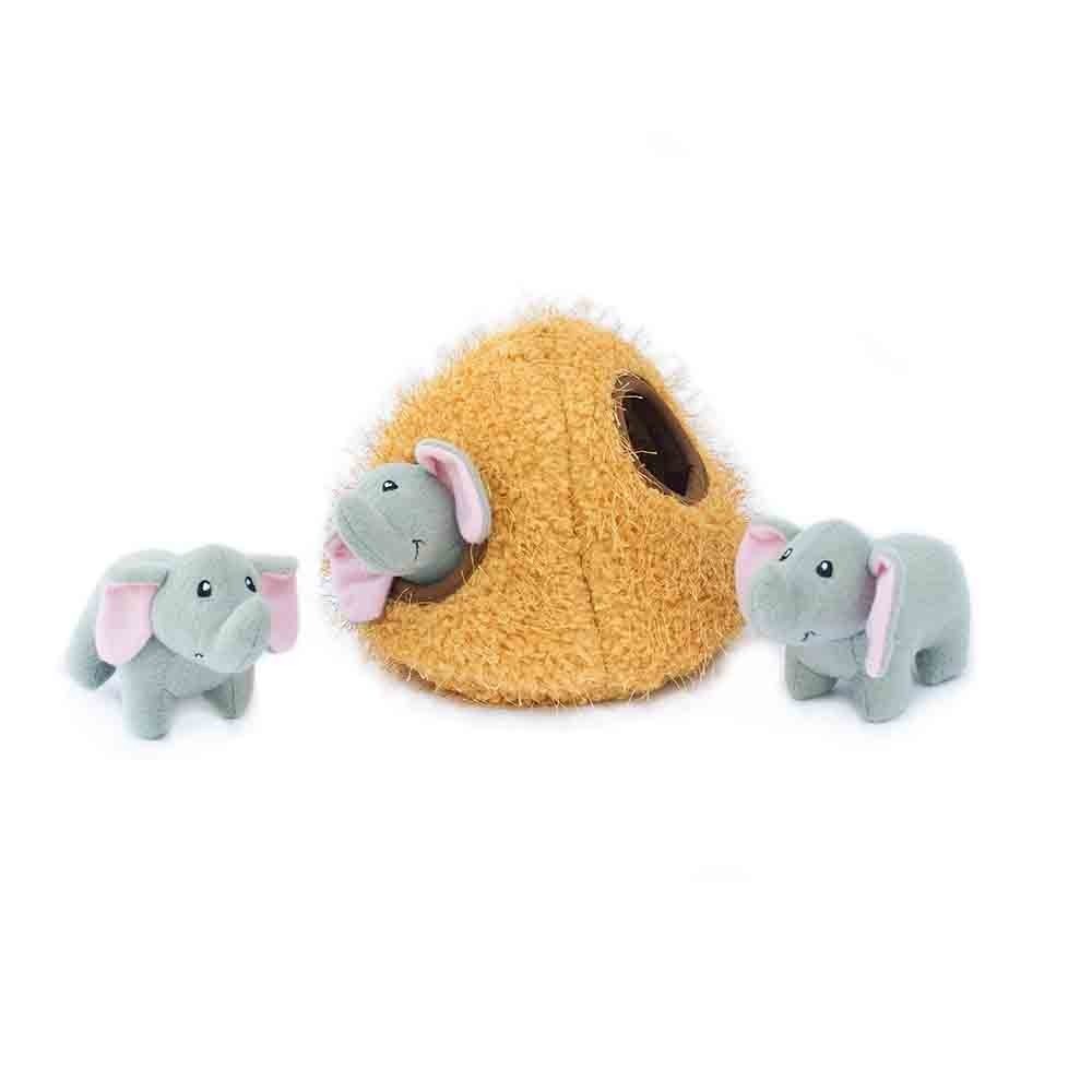 blue elephant dog toy with squeaker