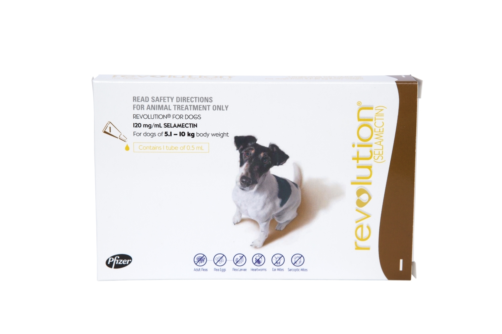Revolution for Dogs Flea & Heartworm Control 5.110kg Brown Single Dose