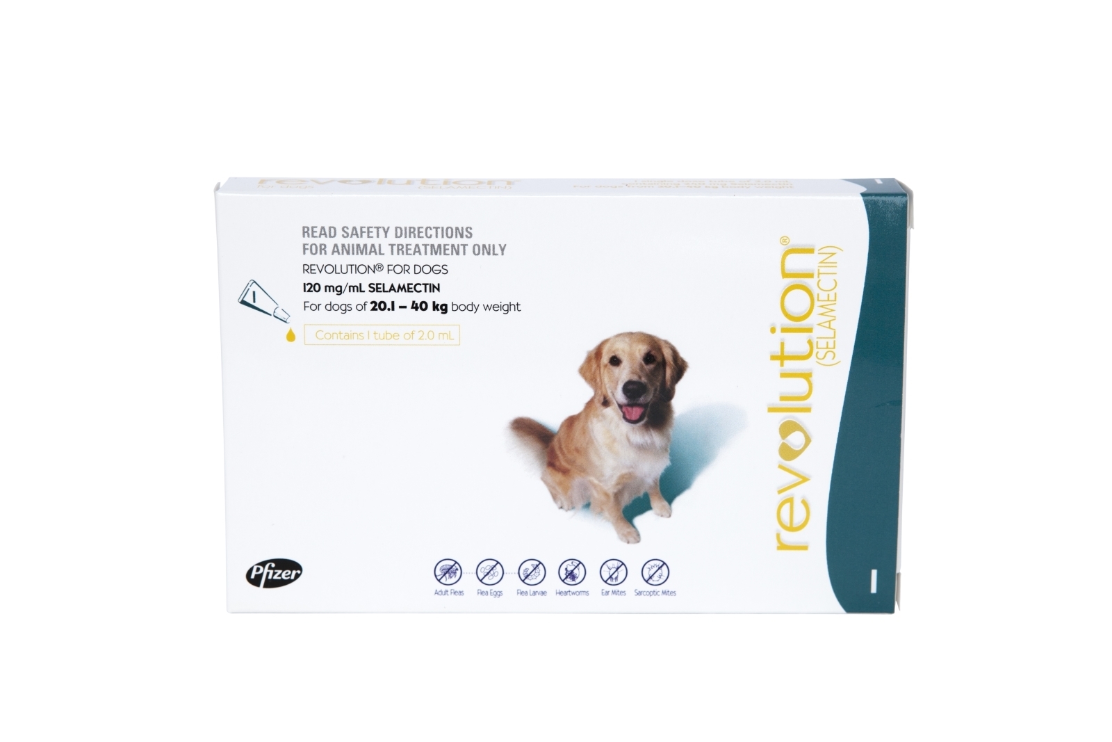 Revolution Teal Flea & Heartworm Control for Dogs 20.140kg Single