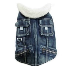 Denim Jacket Fleece-Lined Coat by Dog Bless You - Size 5