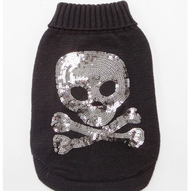 Sequinned Skull Wool Jumper by Sasha & Me