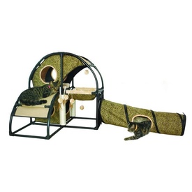 ZeeZ Feline Fun House with Tunnel, Scratchers and Hanging Toys