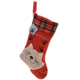 Hamish McBeth Felt Christmas Stocking with Applique Cat Motif