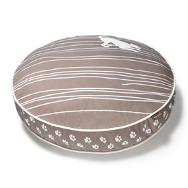 PLAY Round Dog Bed - "On A Wire" Grey
