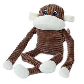 Zippy Paws Spencer the Crinkle Monkey Long Leg Plush Dog Toy - Brown