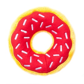 Zippy Paws Donutz Squeaker Dog Toy in a Variety of "Flavours" - Cherry