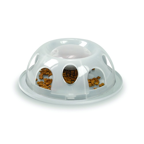 Smartcat Tiger Interactive Plastic Slow Food Bowl for Cats - Transparent White main image
