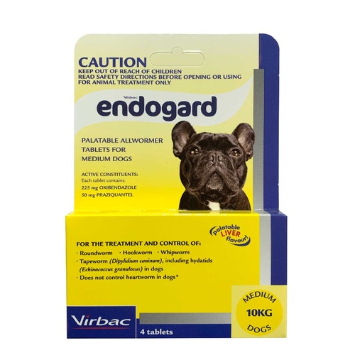 Endogard Broad Spectrum All Wormer for Medium Dogs up to 10kg - 4-Pack main image