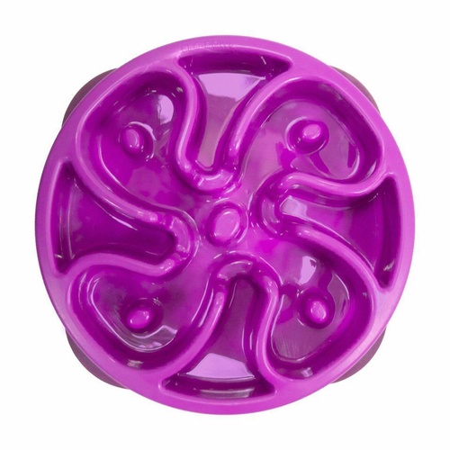 Outward Hound Mini Fun Feeder Interactive Slow Bowl for Dogs - Purple Flower main image
