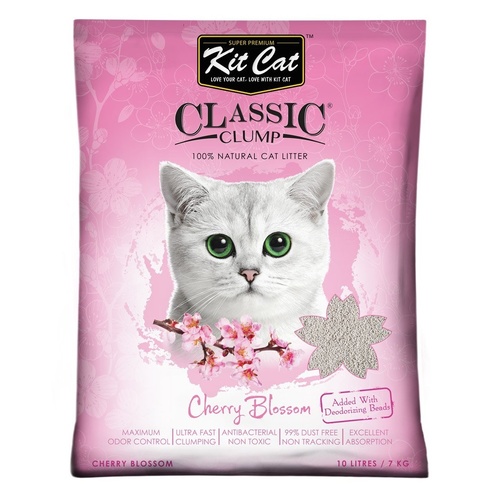 Kit Cat Ultra Fast Classic Clumping Bentonite Cat Litter 10 litres/7kg - Cherry Blossom main image