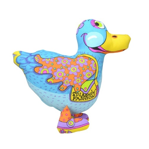Petstages Madcap Splashin Fashion Duck Plush Squeaker Canvas Dog Toy main image