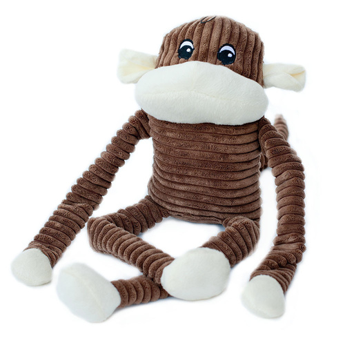 Zippy Paws Spencer the Crinkle Monkey Long Leg Plush Dog Toy - Brown main image