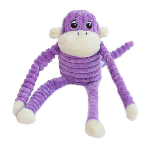 Zippy Paws Spencer the Crinkle Monkey Long Leg Plush Dog Toy - Purple main image