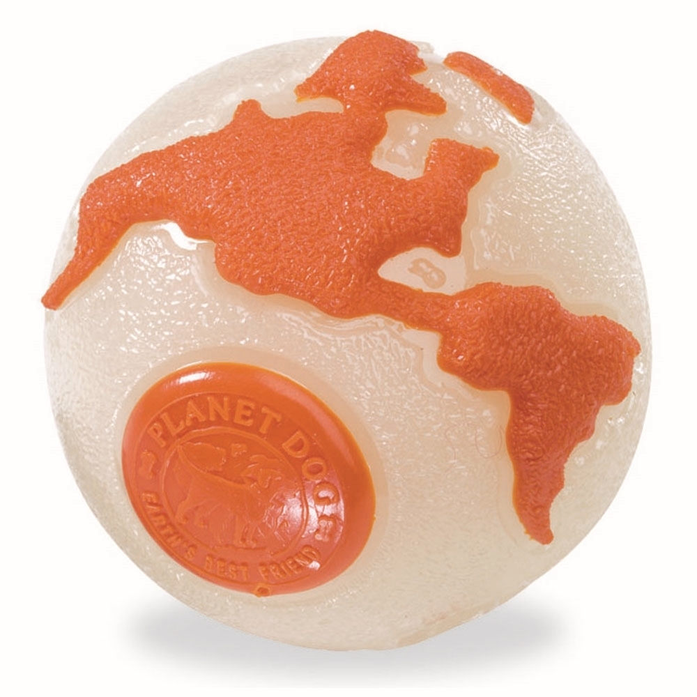 Planet Dog Orbee Ball Tough Floating Dog Toy Glow in the Dark & Orange image 0
