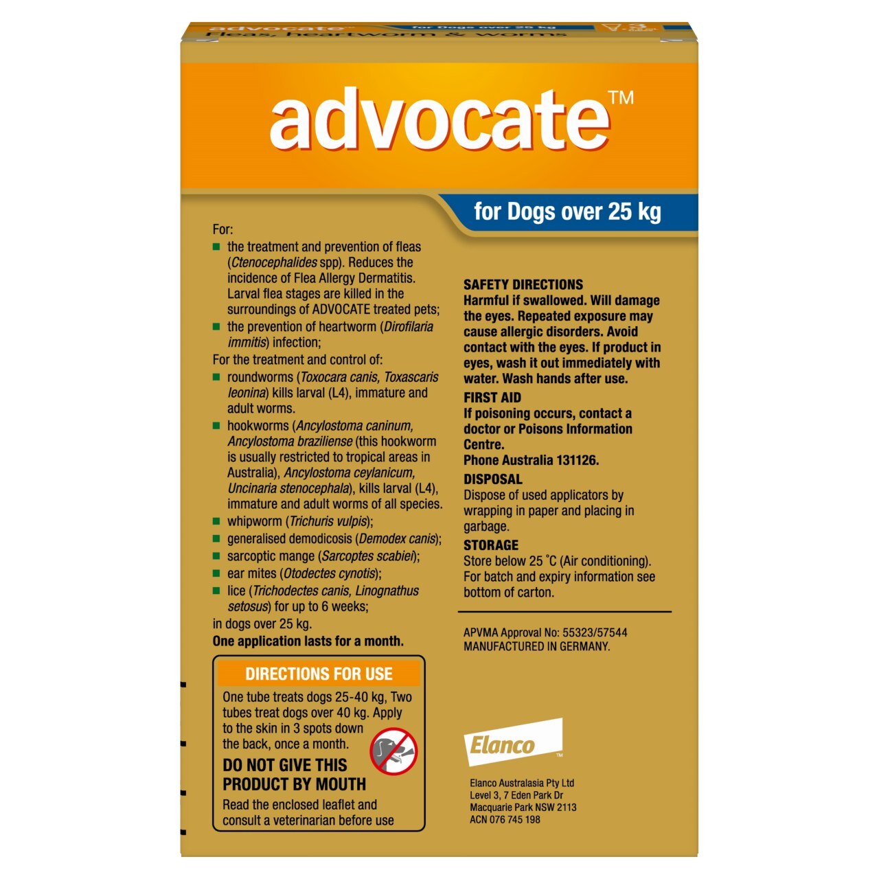 Advocate Spot-On Flea & Worm Control for Dogs over 25kg image 0