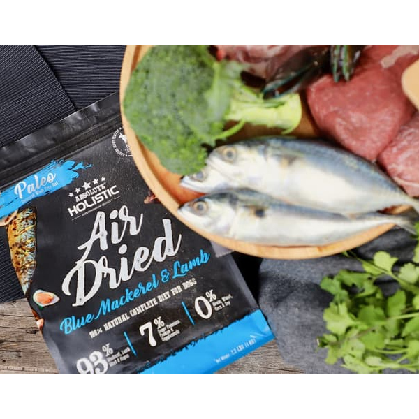 Absolute Holistic Air Dried Grain Free Dog Food Blue Mackerel & Lamb 1kg - Made in New Zealand image 0