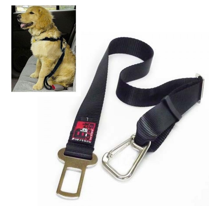 Black Dog Seat Belt Strap to Harness Dogs for Car Trips image 0