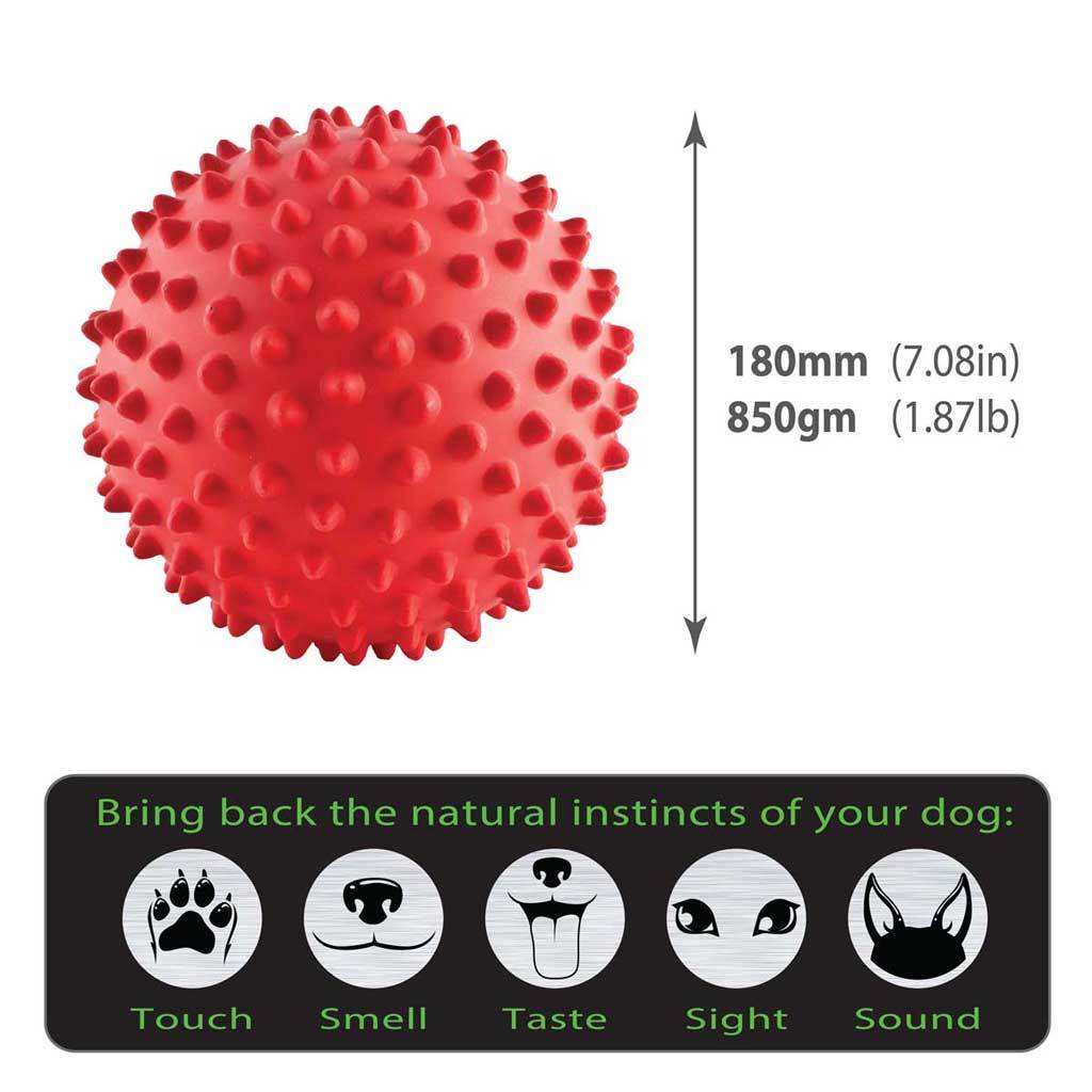 Aussie Dog Mitch Tough Rubber Dog Ball - Hard Red image 0