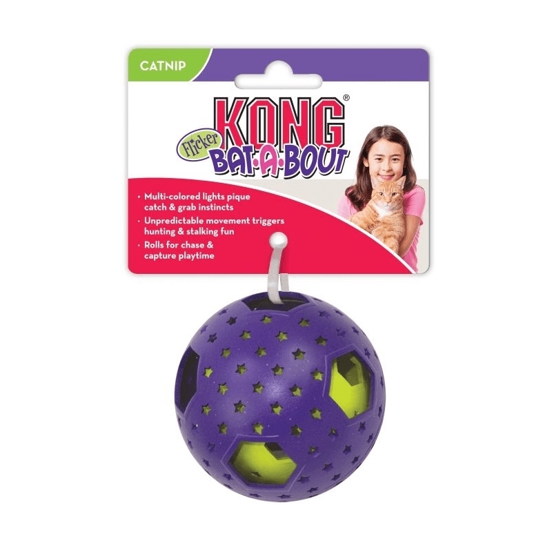 2 x KONG Bat-A-Bout Flicker Disco Interactive Cat Toy image 0