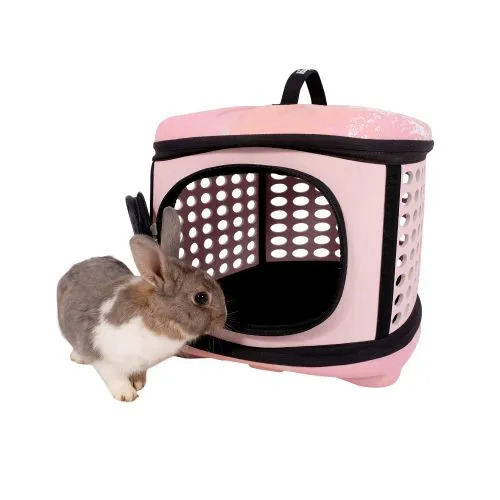 Ibiyaya Collapsible Travelling Pet Carrier for Cats & Dogs - Pink Sunset image 0