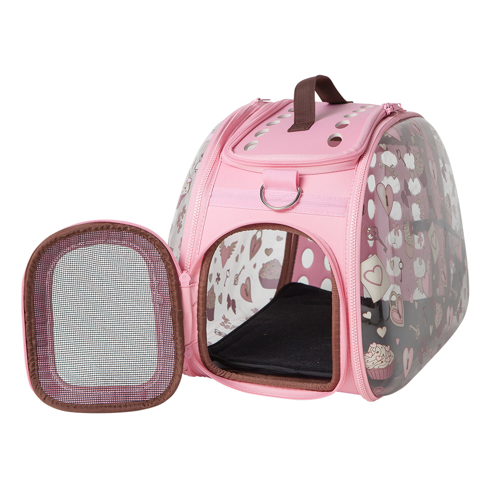 Ibiyaya Transparent Pet Carrier - Pink Valentine image 0