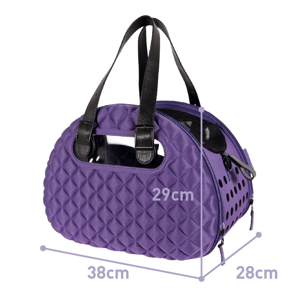 Ibiyaya Collapsible Pet Carrier with Shoulder Strap - Diamond Deluxe Purple image 0