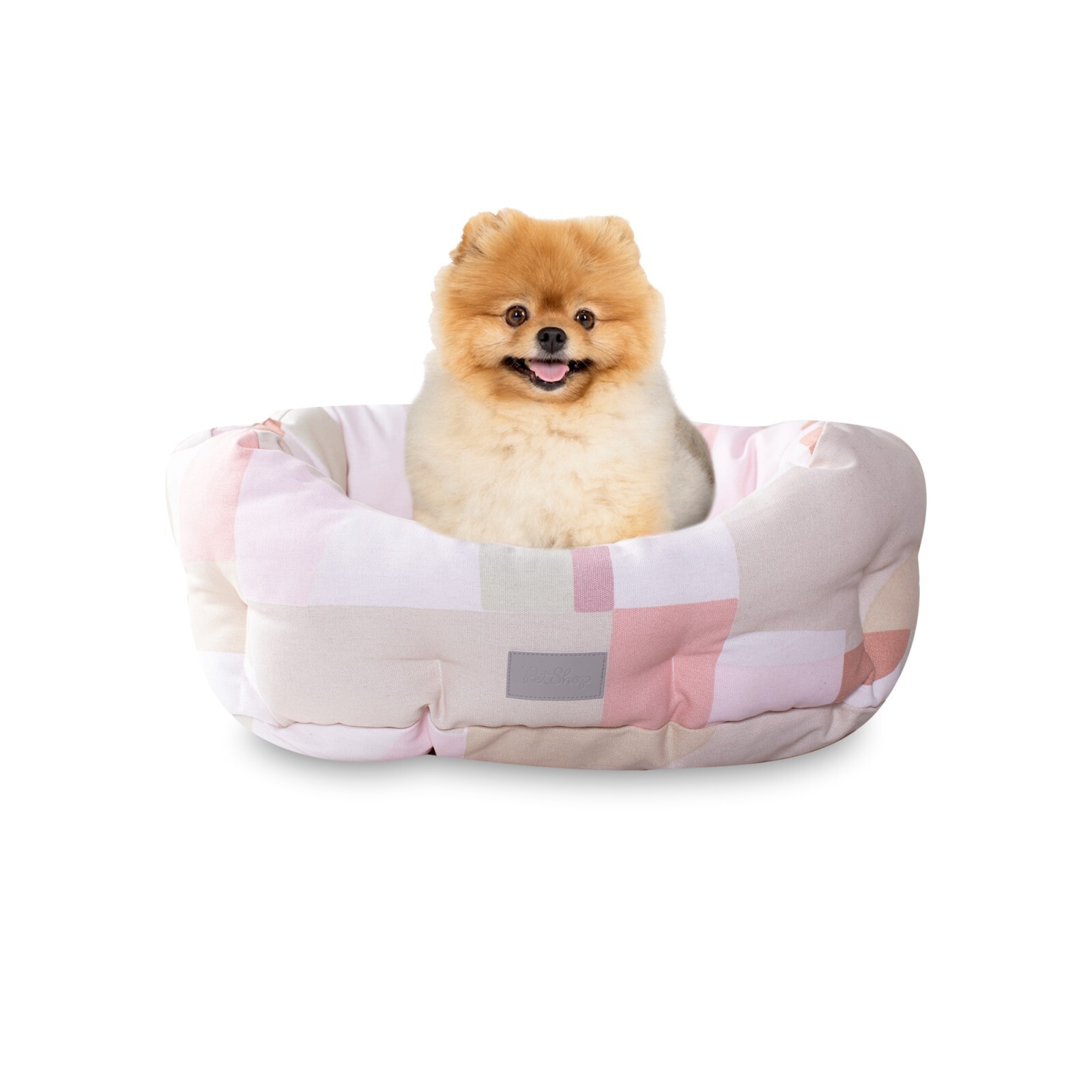 Fringe Studio Canvas Round Cuddler Dog Bed - Pastel Colour Block image 0