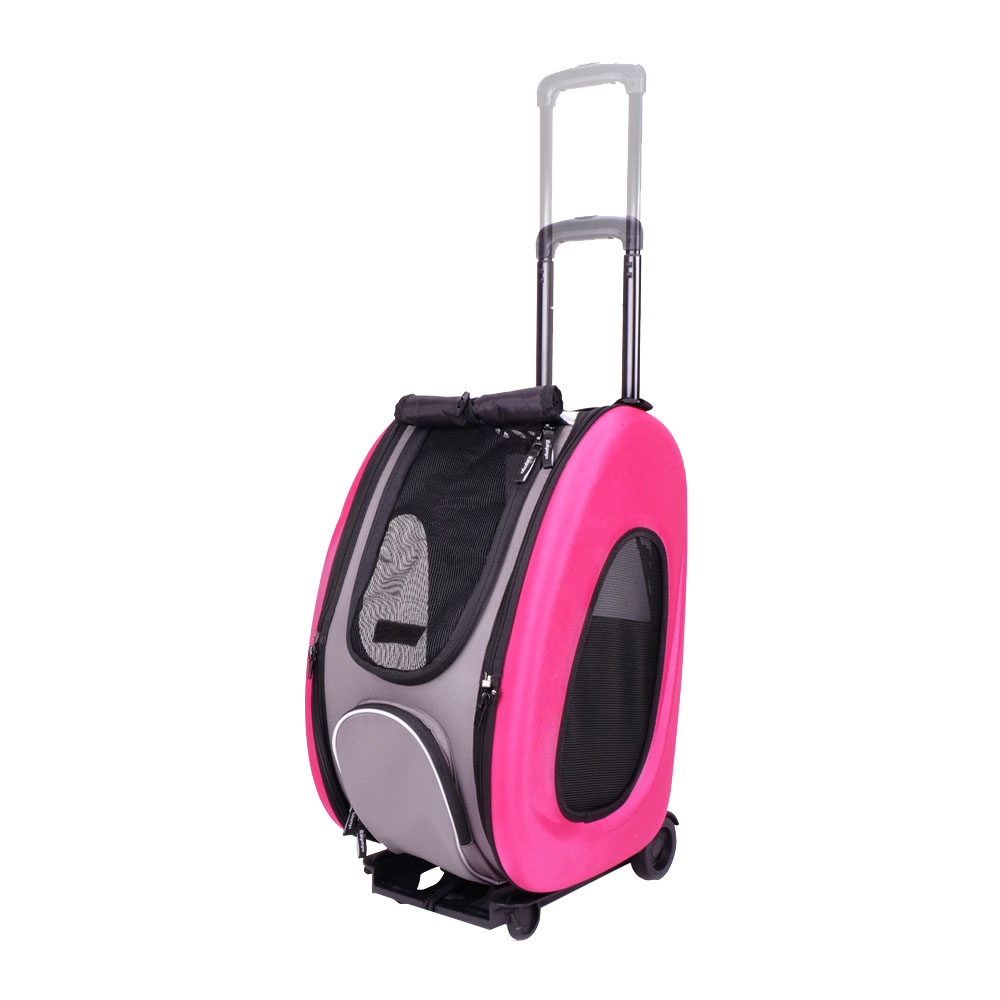 IBIYAYA 5-in-1 Combo EVA pet Carrier & Stroller Backpack - Hot Pink image 0