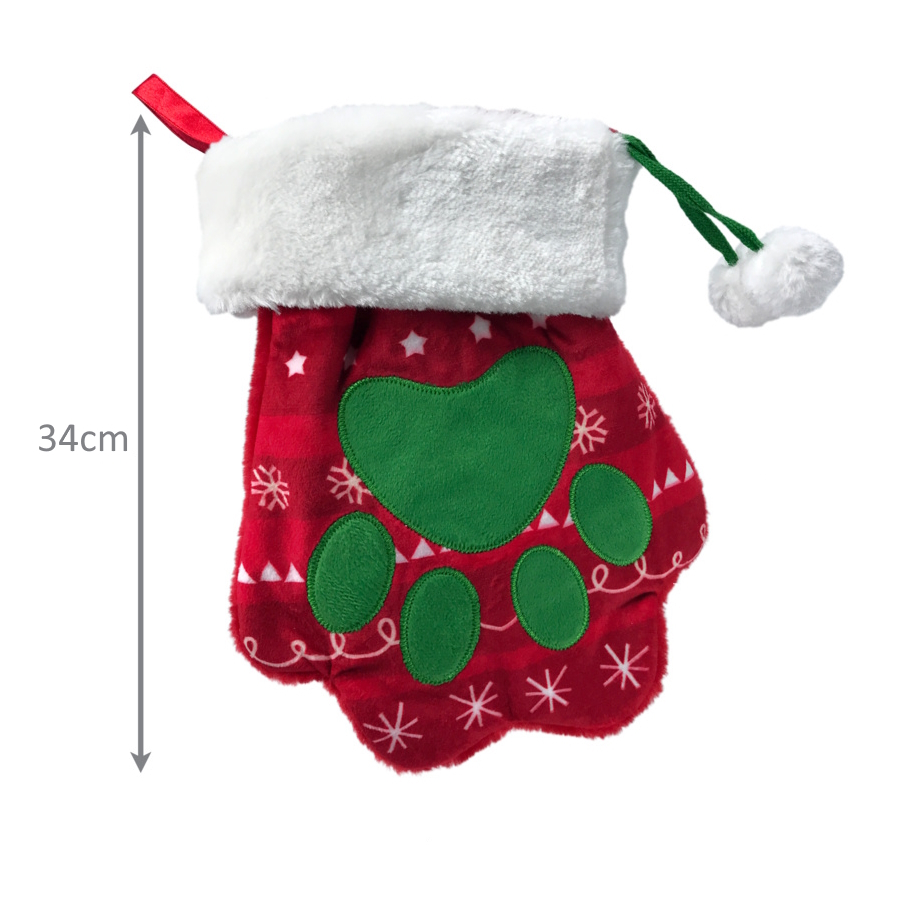 KONG Holiday Red & Green Paw Christmas Stocking - Bulk Pack of 4 image 0