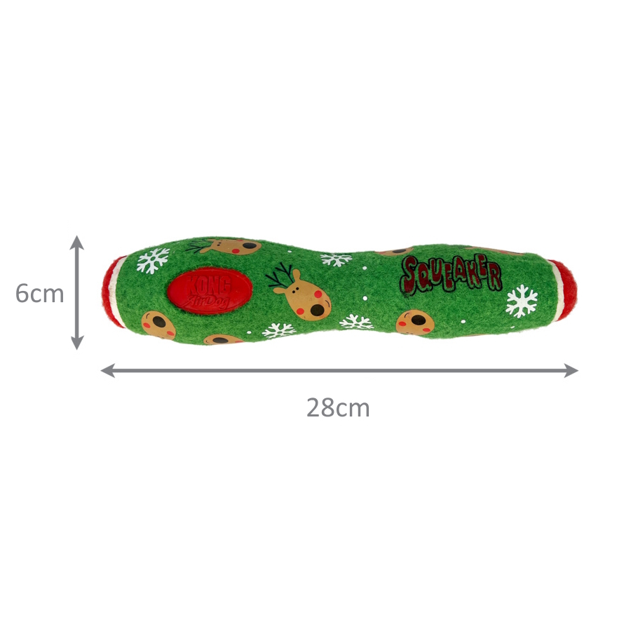 KONG Christmas Holiday AirDog Squeaker Stick Dog Toy Bulk Pack of 4 image 0