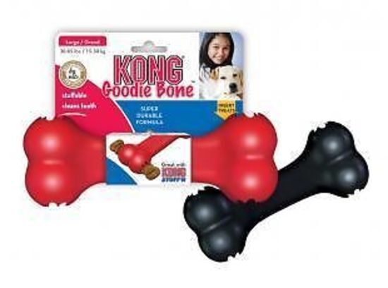 KONG Classic Rubber Goodie Interactive Treat Holder Bone Dog Toy - Small - 4 Unit/s image 0