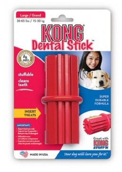 4 x KONG Dental Stick Treat Dispensing Non-Toxic Rubber Toy for Dogs - Medium image 0