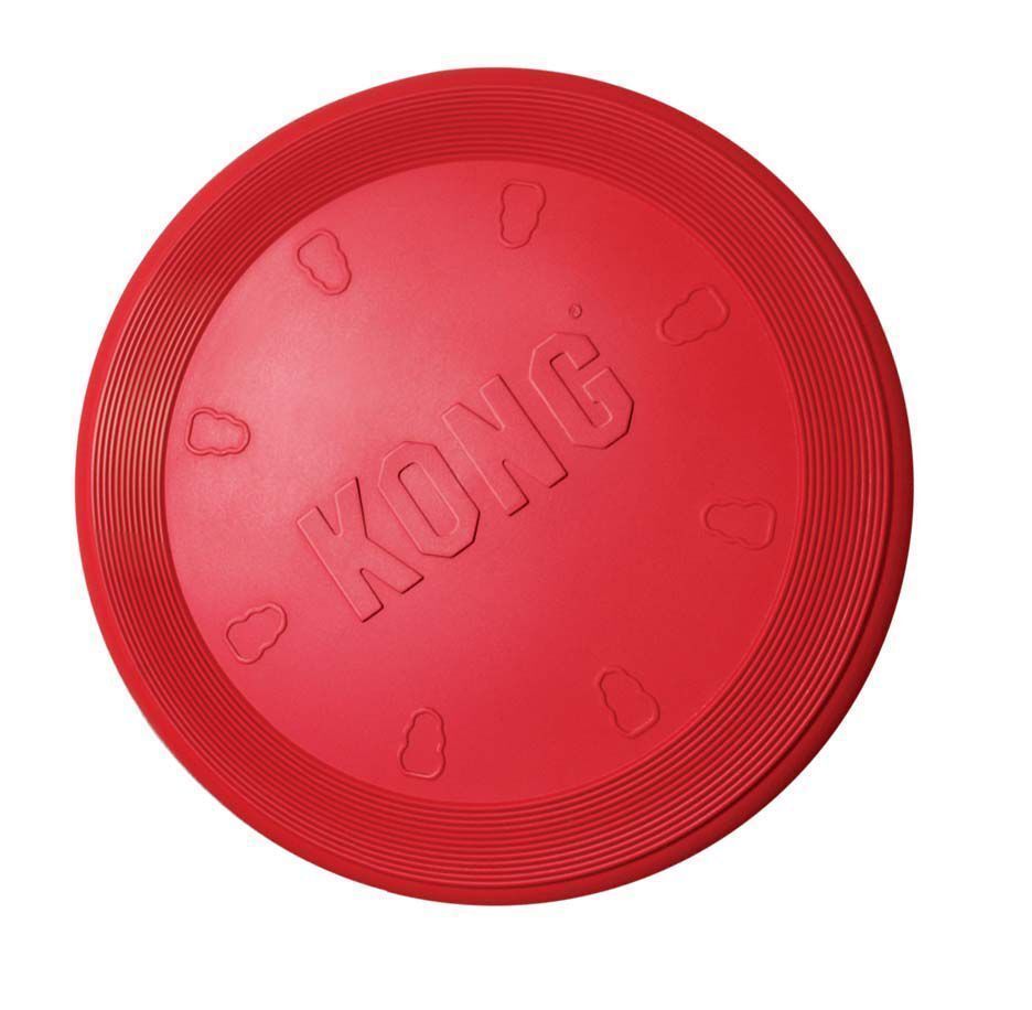 KONG Flyer Frisbee Classic Red Non-Toxic Rubber Fetch Dog Toy  - Pack of 4 image 0