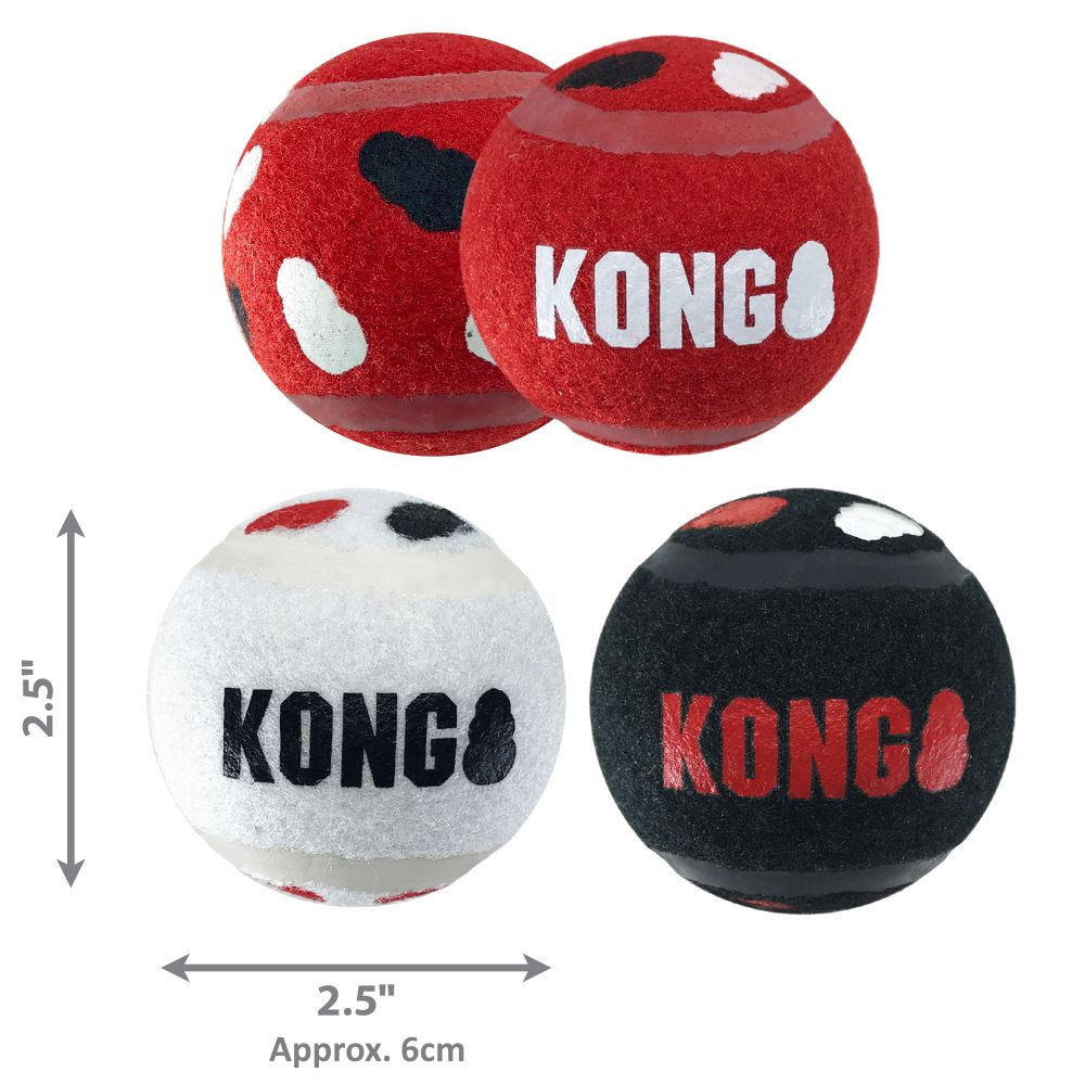 KONG Signature Sport Balls Fetch Dog Toys 3 Medium Balls