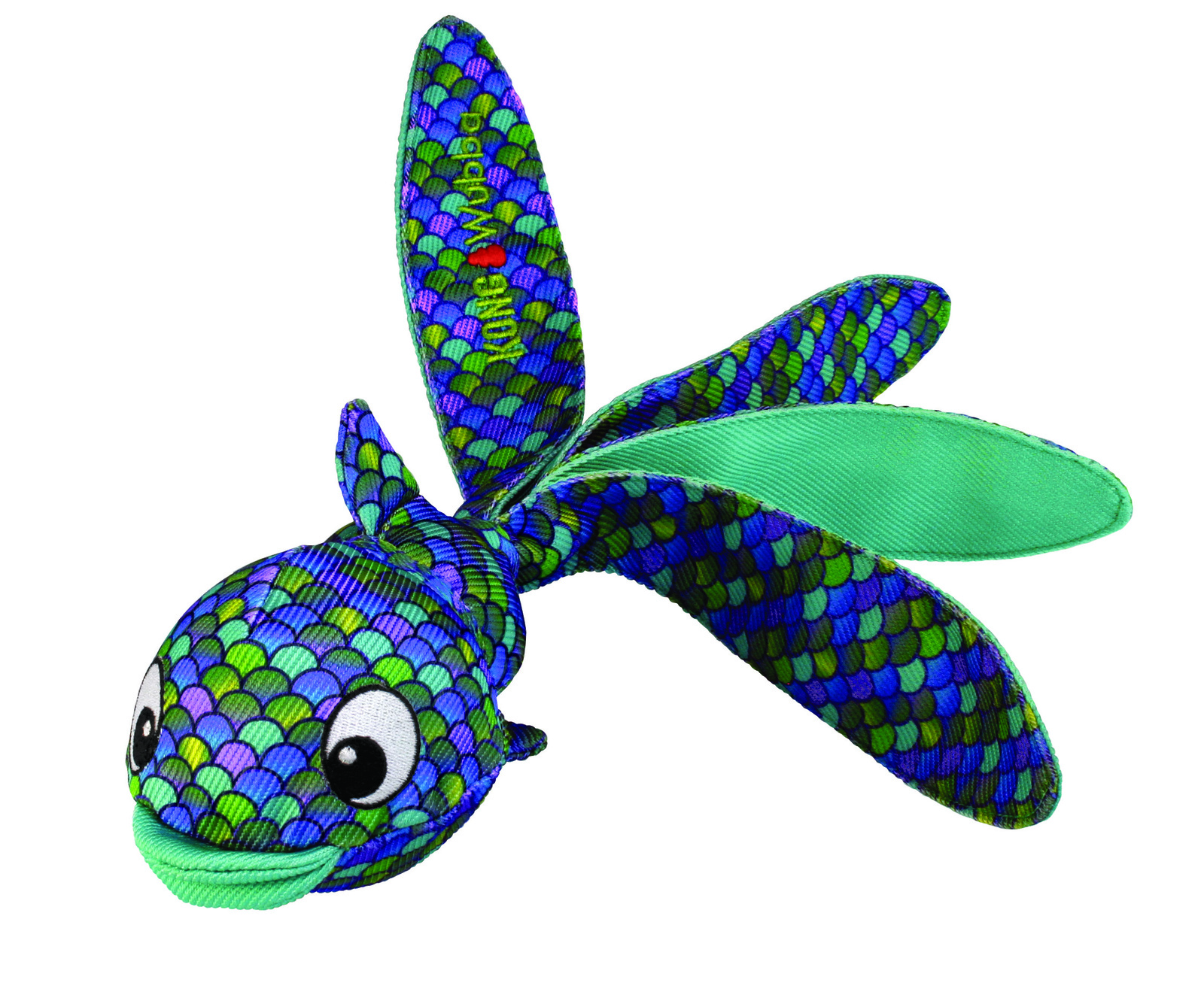KONG Wubba Finz Fish-Faced Floppy Tailed Squeaker Fetch Dog Toy - Blue image 0