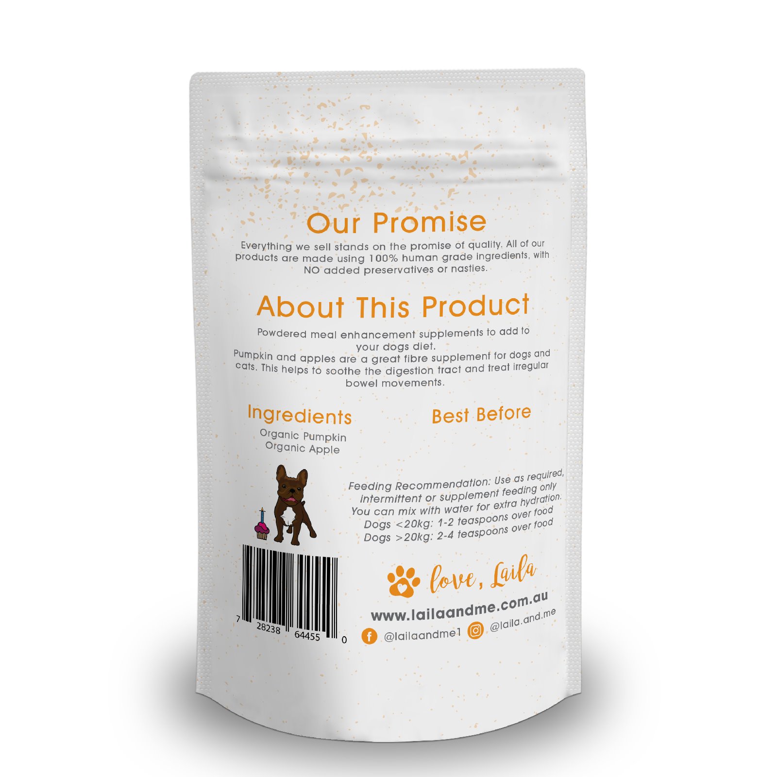 Laila & Me Bumpkin - Pumpkin & Apple Nutritional Supplement for Dogs 50g image 0