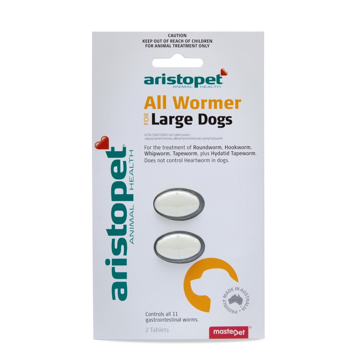 AristoPet Intestinal All Wormer Tablets for Large Dogs 20kg+ image 0