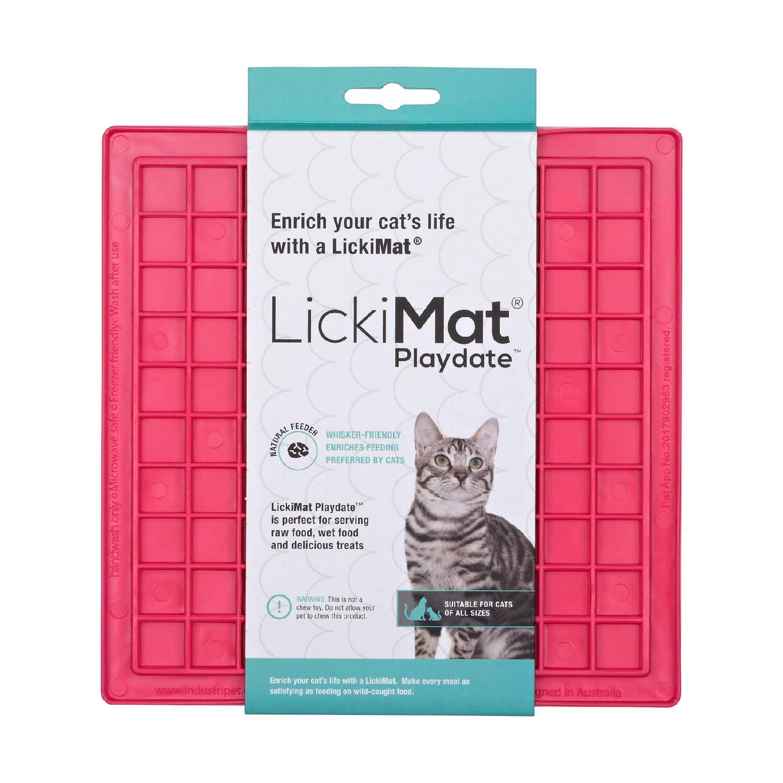 Lickimat Playdate Original Slow Food Licking Mat for Cats image 0
