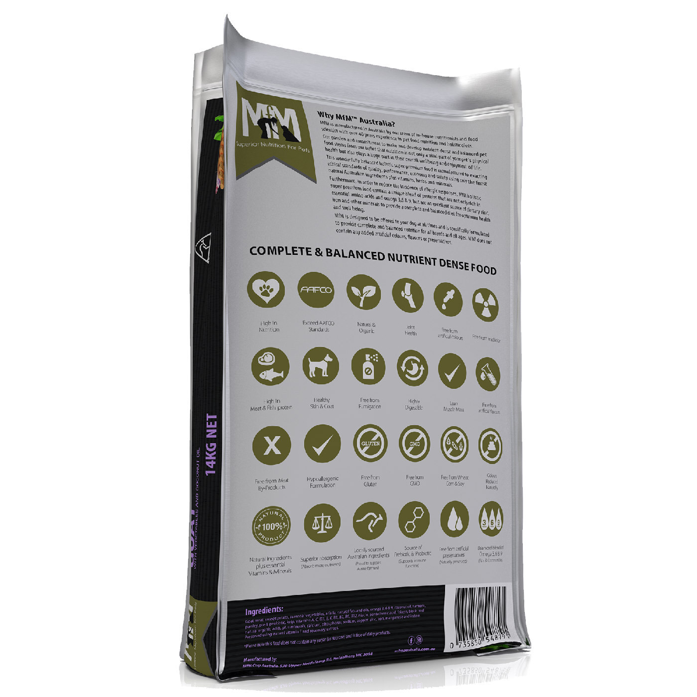Meals for Mutts Single Ingredient Grain Free Dry Dog Food - Goat 14kg  image 0