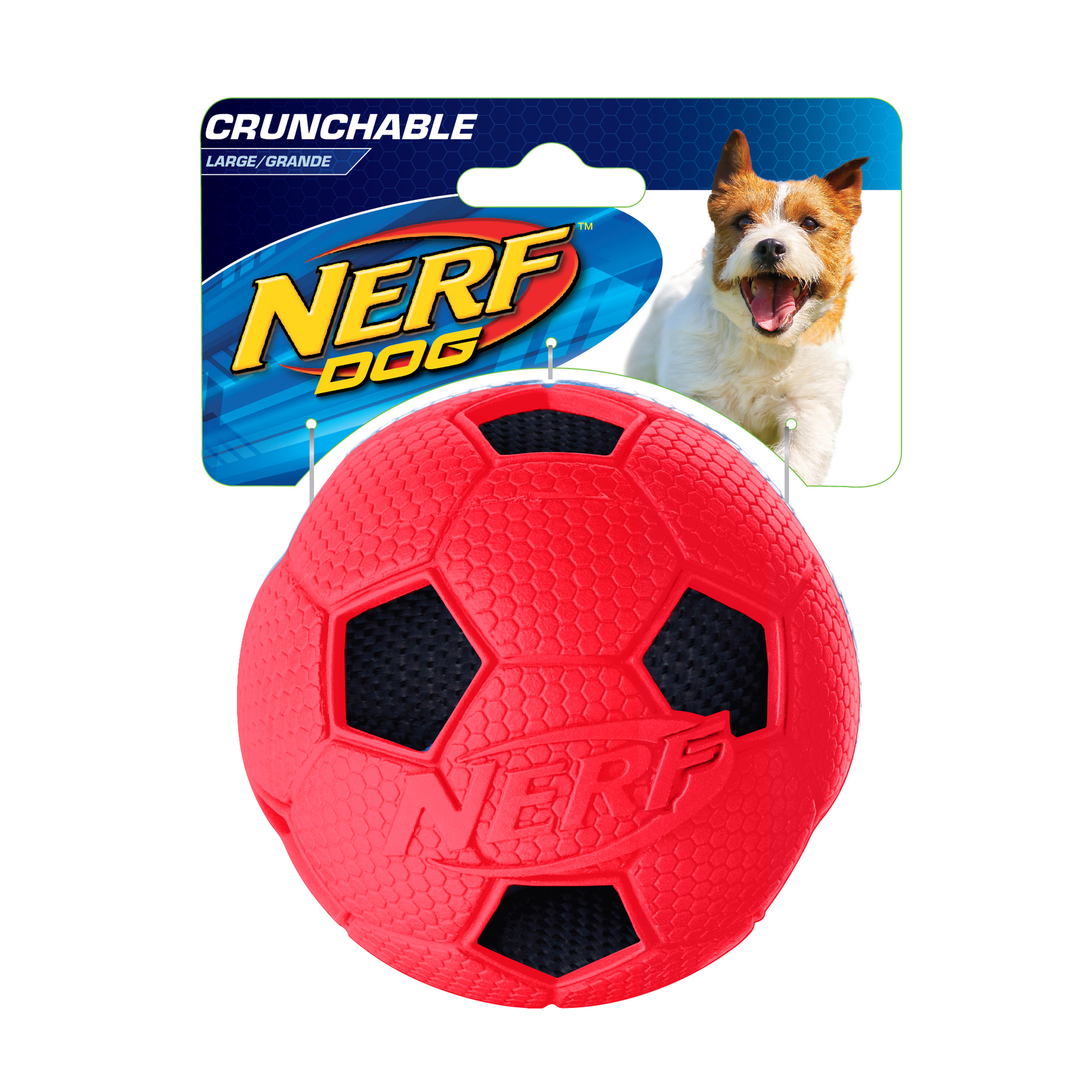 Nerf Dog Toy Textured Crunchable Soccer Ball